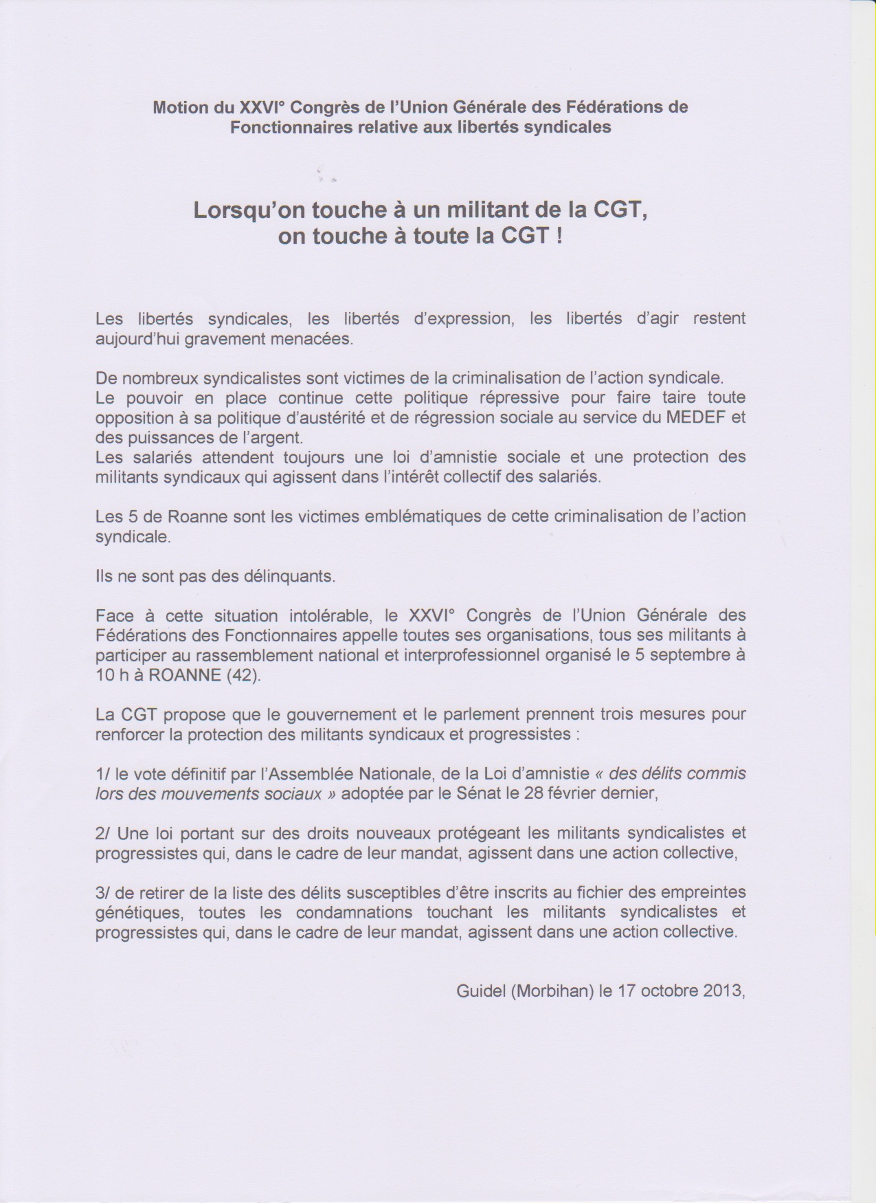 motion congrès ugff